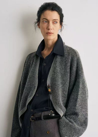 BALIANG Batwing Alpaca Cardigan-Gray