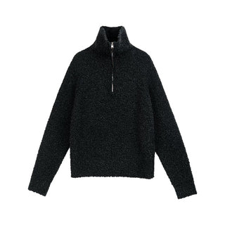 Simple Project High-Neck Sweater-Black