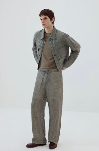 Simple Project Plaid Linen Trousers