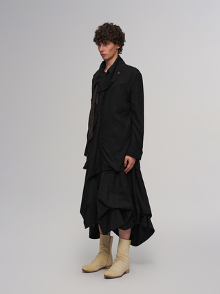 ILNya Asymmetric Collar Shirt Jacket