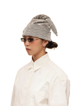 6CRAYON Three-Ear Knit Beanie-Mocha Marled