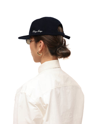 6CRAYON Embroidered Wool Blend Baseball Cap-Navy