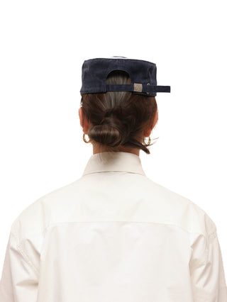 6CRAYON Embroidered Patchwork Baseball Cap-Washed Navy