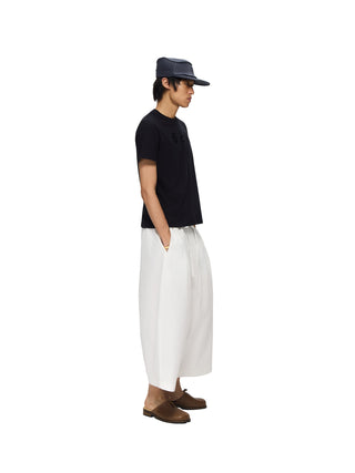 6CRAYON Black Cropped Casual Pants-White