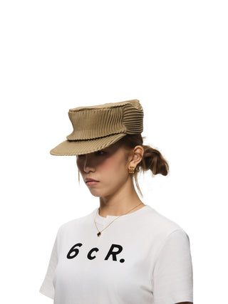 6CRAYON Pleated Flat Top Stretch Baseball Cap-Army Green