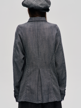 Spiral Stripe Shirt-Misty Blue