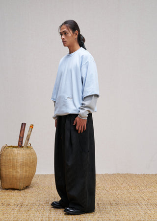 Unlimited Mote Waffle Jumper-Blue