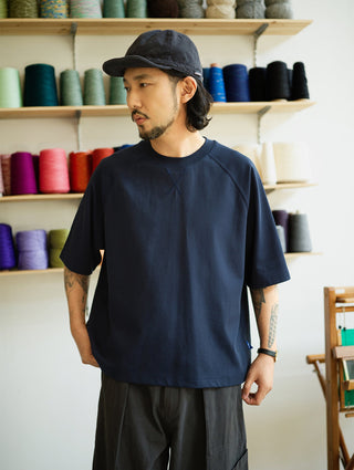 MIZUTOKI Sorona Boxy Tee-Chasm Blue