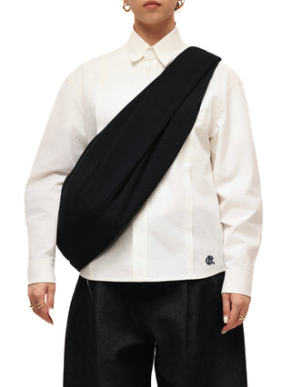 6CRAYON Pleated Hobo Bag-Black