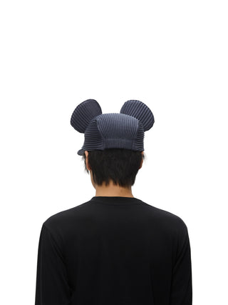6CRAYON Pleated Flat Brim Mickey Cap-Denim Blue