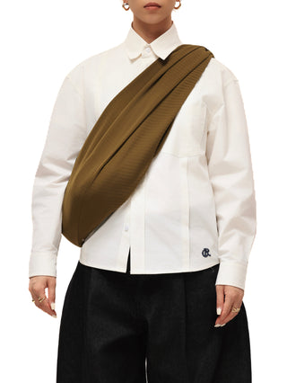 6CRAYON Pleated Hobo Bag-Moss Green