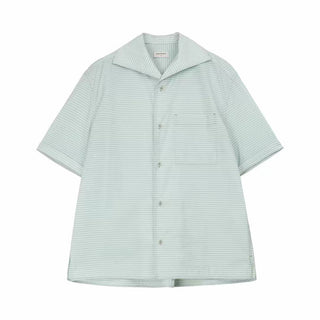 Simple Project Striped Shirt-Aqua Green