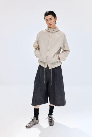 Simple Project Ramie Indigo Jorts