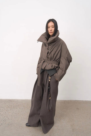 BALIANG Reversible Batwing Down Coat-Truffle Brown