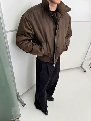 NFAI Nylon Puffer Jacket-Brown