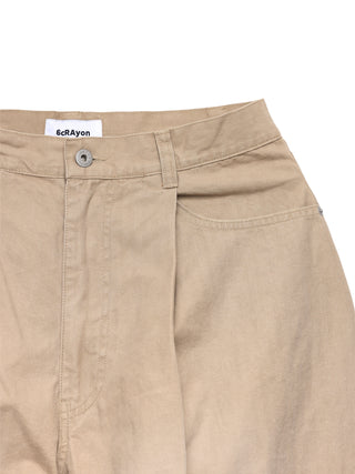 6CRAYON Khaki Vintage Herringbone Washed Trousers