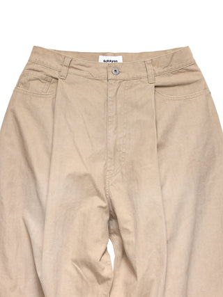 6CRAYON Khaki Vintage Herringbone Washed Trousers