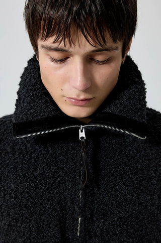 Simple Project High-Neck Sweater-Black