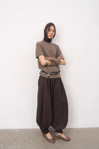 BALIANG Tapered Pleated Trousers-Coffee Brown
