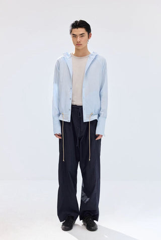 Simple Project Nylon Kendo Trousers-Navy