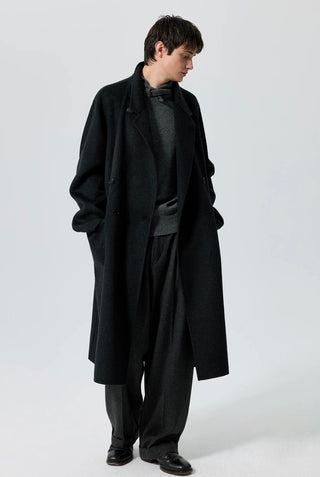 Simple Project Wool Chester Coat-Black