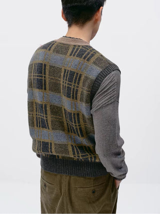 Simple Project Plaid Vest Sweater