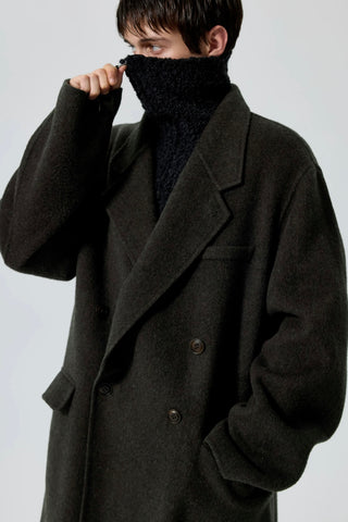 Simple Project Wool Chester Coat-Olive Green