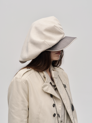 Newsboy Cap-Ivory