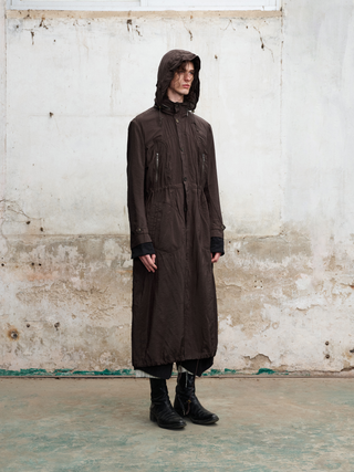 ILNya Curve Hooded Trench Coat