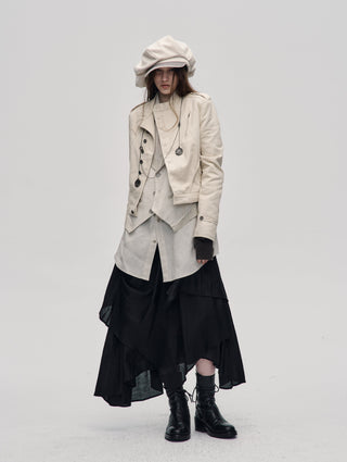 Newsboy Cap-Ivory