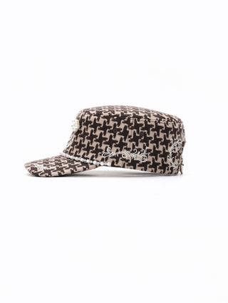 8LOME Pearl Baroque Cap-Houndstooth