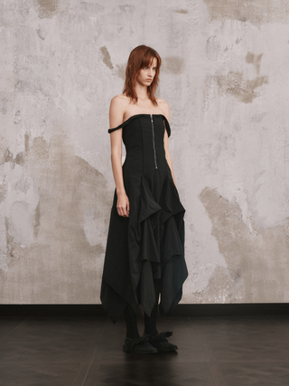 ILNya Ribbon Bud Bustier Maxi Dress