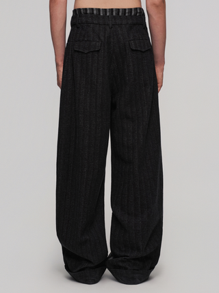 ILNya Striped Patchwork Casual Pants