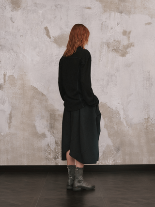 ILNya Stand Collar Curved Cardigan