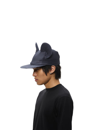 6CRAYON Pleated Flat Brim Mickey Cap-Denim Blue
