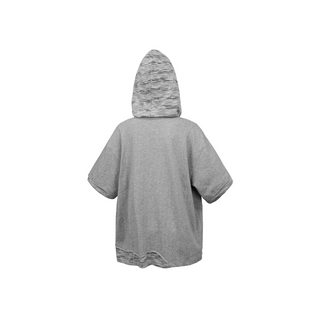 Relabel Hooded Henley Collar T-Shirt-Grey