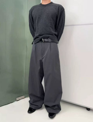 NFAI Slit Knit Jumper-Charcoal Gray