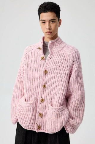 Simple Project Chunky Wool Cardigan-Pink