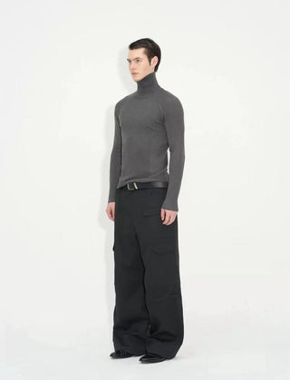 NFAI Ribbed Turtlenecks Knit-Gray