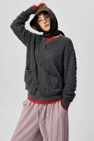 Simple Project Pineapple Stitch Sweater-Grey