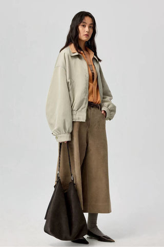 Simple Project Boxy Nylon Jacket-Beige