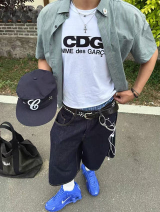 6CRAYON Flat Brimmed Baseball Cap-Navy