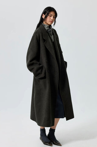 Simple Project Wool Chester Coat-Olive Green