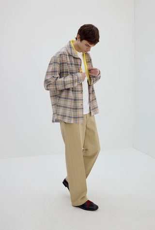 Simple Project Linen Chino Pants-Khaki