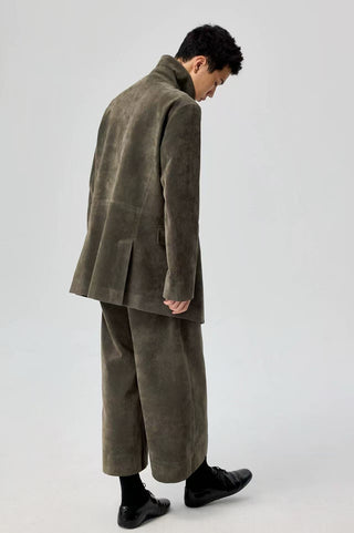 Simple Project Suede Peacoat-Olive