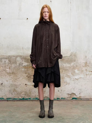 ILNya Mohair Blend Hooded Overshirt