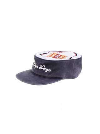 6CRAYON Embroidered Patchwork Baseball Cap-Washed Navy