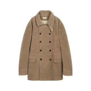 Simple Project Suede Peacoat-Khaki
