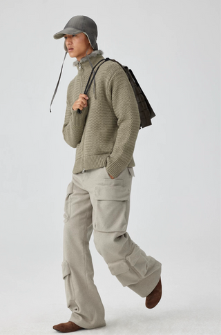 Simple Project Pocket Cargo Pants-Ivory