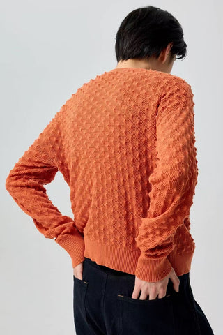 Simple Project Pineapple Stitch Sweater-Orange